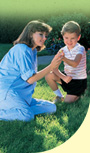 Boy Mowing Lawn